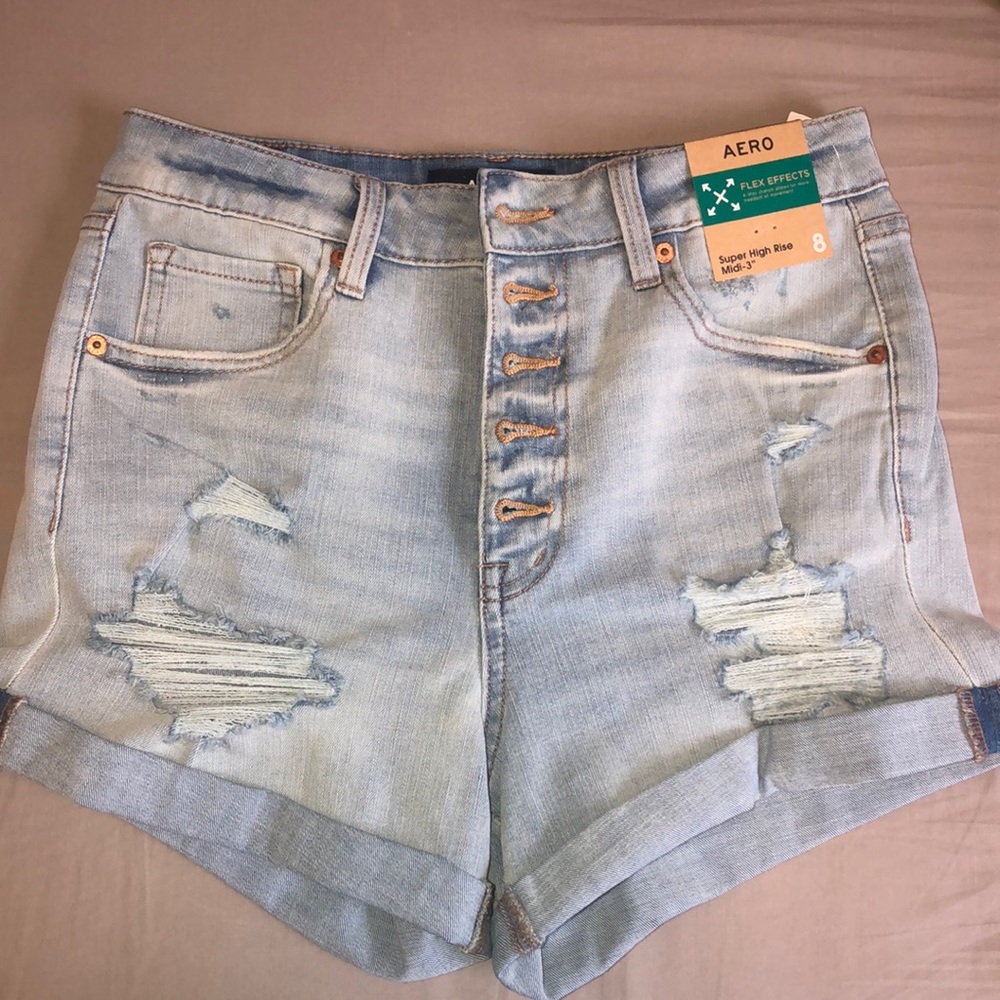 Aeropostale super high rise jean shorts